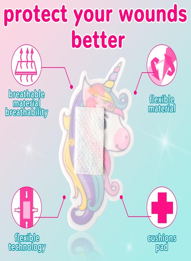 Panelee 60 Pcs Unicorn Kids Bandages Gift Kawaii Cute Cartoon Unicorn Bandages for Girls 10 Style Flexible Waterproof Breathable Self Adhesive Wound Care Set for Girl Boy Princess Children Toddler - Image 4